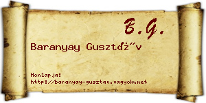 Baranyay Gusztáv névjegykártya